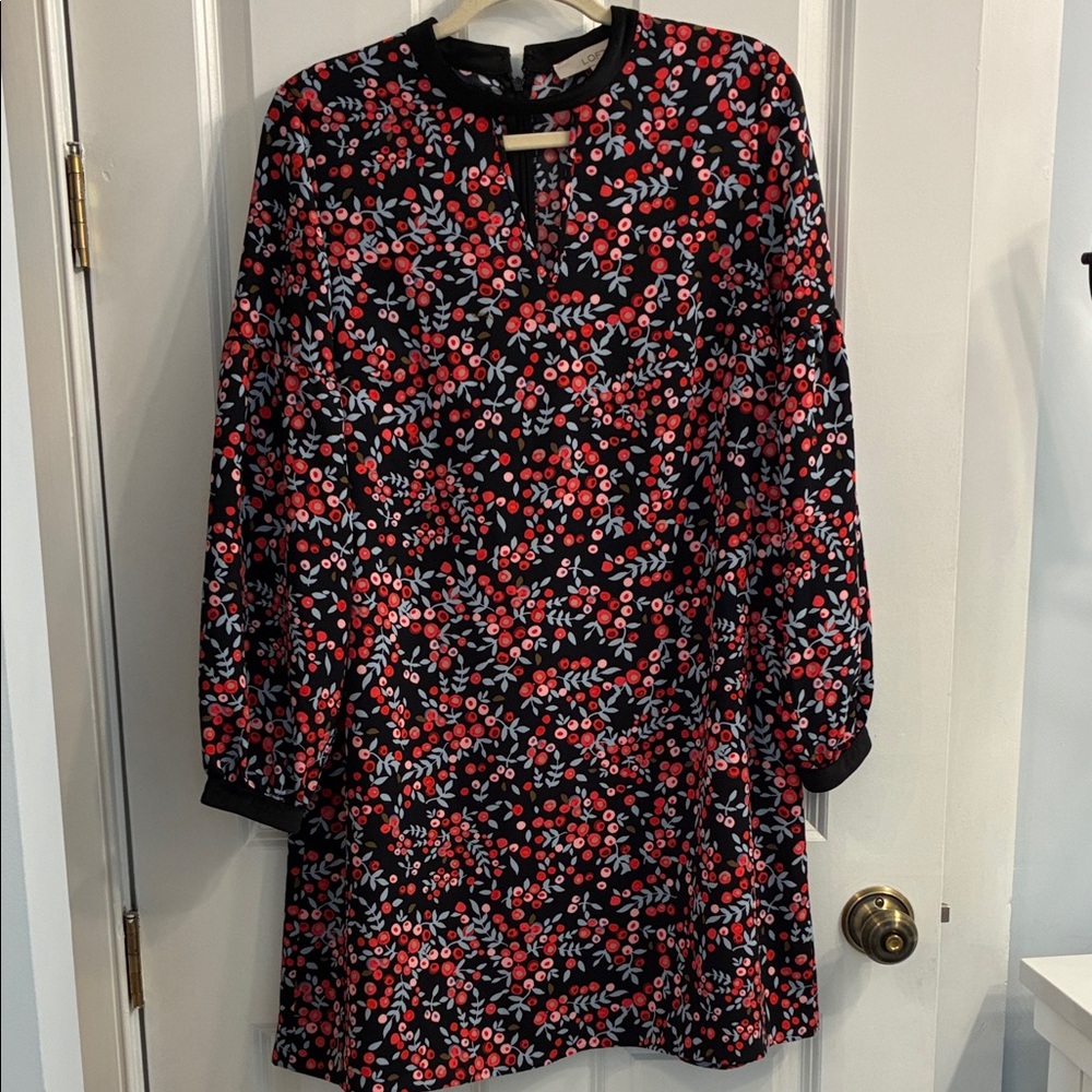 LOFT Floral Long Sleeve Dress